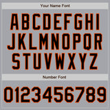 Custom Gray Black-Orange Authentic Baseball Jersey