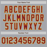 Custom Gray Crimson-Gold Authentic Baseball Jersey