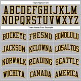 Custom Gray Black Pinstripe Black-Gold Authentic Basketball Jersey