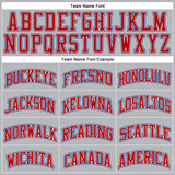 Custom Gray Royal Pinstripe Red-White Authentic Basketball Jersey