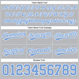 Custom Gray Light Blue-White Authentic Throwback Basketball Shorts