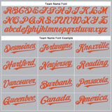 Custom Gray Orange-Light Blue Authentic Baseball Jersey