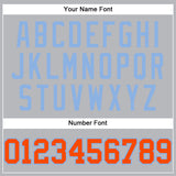 Custom Gray Orange-Light Blue Authentic Baseball Jersey