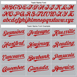 Custom Gray Black Pinstripe Red-White Authentic Baseball Jersey