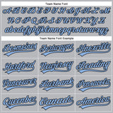 Custom Gray Black Pinstripe Light Blue Authentic Baseball Jersey