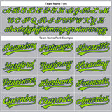 Custom Gray Navy Pinstripe Neon Green Authentic Baseball Jersey