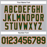 Custom Gray Green Pinstripe Orange Authentic Baseball Jersey