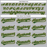 Custom Gray Green Pinstripe Old Gold Authentic Baseball Jersey