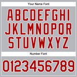 Custom Gray White Pinstripe Red Authentic Baseball Jersey