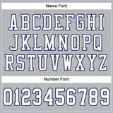Custom Gray White-Navy Mesh Authentic Football Jersey
