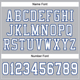 Custom Gray White-Royal Mesh Authentic Football Jersey