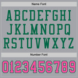 Custom Gray Pink-Kelly Green Mesh Authentic Football Jersey