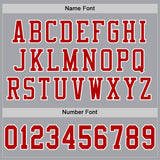 Custom Gray Red-White Mesh Authentic Football Jersey