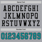Custom Gray Teal-Black Mesh Authentic Football Jersey