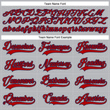 Custom Gray Red-Navy Hockey Lace Neck Jersey