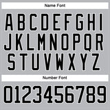 Custom Gray Black-White Hockey Lace Neck Jersey