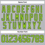 Custom Gray Neon Green-Navy Hockey Lace Neck Jersey