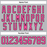 Custom Gray Pink-Black Hockey Lace Neck Jersey