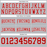 Custom Stitched Gray Red-White Football Pullover Sweatshirt Hoodie
