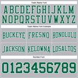 Custom Stitched Gray Kelly Green-White Football Pullover Sweatshirt Hoodie