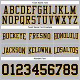 Custom Stitched Gray Black-Gold Football Pullover Sweatshirt Hoodie