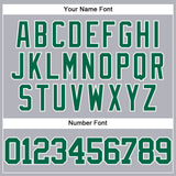 Custom Gray Kelly Green-White Authentic Baseball Jersey