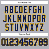 Custom Gray Navy-Gold Authentic Baseball Jersey