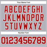 Custom Gray Red-White Authentic Baseball Jersey