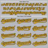 Custom Gray Black-Gold Authentic Throwback Baseball Jersey