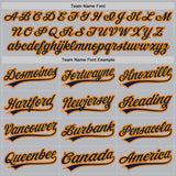 Custom Gray Orange Gold-Navy Authentic Throwback Baseball Jersey