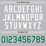 Custom Gray Kelly Green-White Authentic Throwback Baseball Jersey