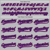 Custom Gray Pink Purple-Black Authentic Throwback Baseball Jersey