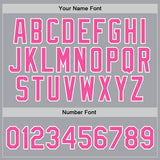 Custom Gray Pink-White Authentic Throwback Basketball Jersey