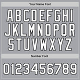 Custom Gray White-Black Authentic Throwback Basketball Jersey