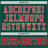 Custom Green Red-Black Mesh Authentic Throwback Football Jersey