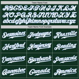 Custom Green White-Light Blue Authentic Baseball Jersey