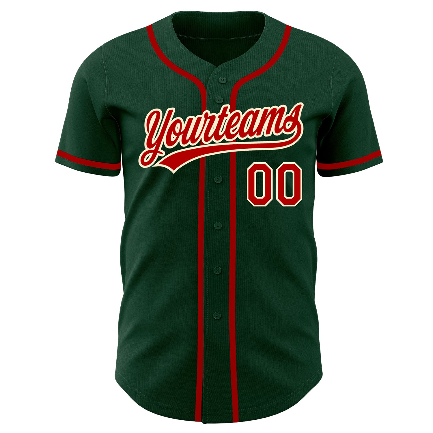 Custom Green Red-Cream Authentic Baseball Jersey Sale – UKSN INC
