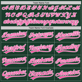 Custom Green Pink-White Authentic Baseball Jersey