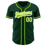 Custom Green Neon Green-White Authentic Baseball Jersey