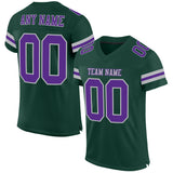 Custom Green Purple-Gray Mesh Authentic Football Jersey