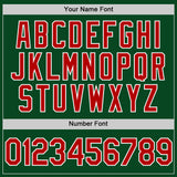 Custom Green Red-White Authentic Throwback Baseball Jersey