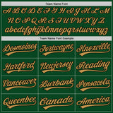Custom Green Black-Old Gold Authentic Throwback Baseball Jersey