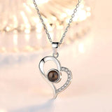 Customized Slope Heart Shape Projection Necklace