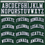 Custom Hunter Green White-Purple Authentic Throwback Basketball Jersey