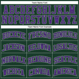 Custom Hunter Green White Gray-Purple Authentic Throwback Basketball Jersey