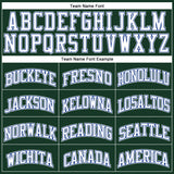 Custom Hunter Green White-Royal Authentic Throwback Basketball Jersey
