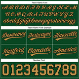 Custom Hunter Green Old Gold-Black Authentic Throwback Basketball Shorts