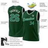 Custom Hunter Green Kelly Green-White Authentic Throwback Basketball Jersey