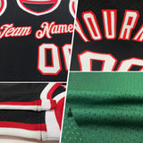 Custom Hunter Green Red-Gold Authentic Throwback Basketball Jersey