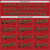 Custom Red Black-Old Gold Bomber Full-Snap Varsity Letterman Jacket